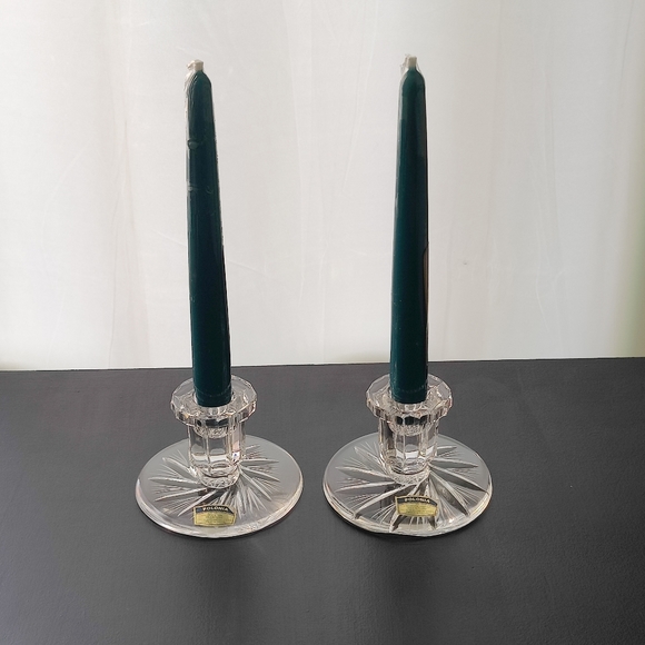 Pair of vintage | Pinwheel Crystal 🕯️ Candle stick holders | made in Poland - Picture 16 of 16